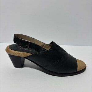 Trotters Women’s Mavis Black Slingback Sandals, Size 5.5 M